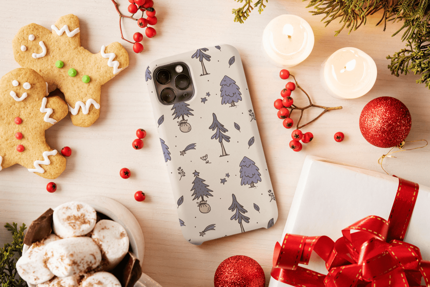 iPhone Handyhülle - Tannenbaum Weihnachts Design - SmartPhone Cover