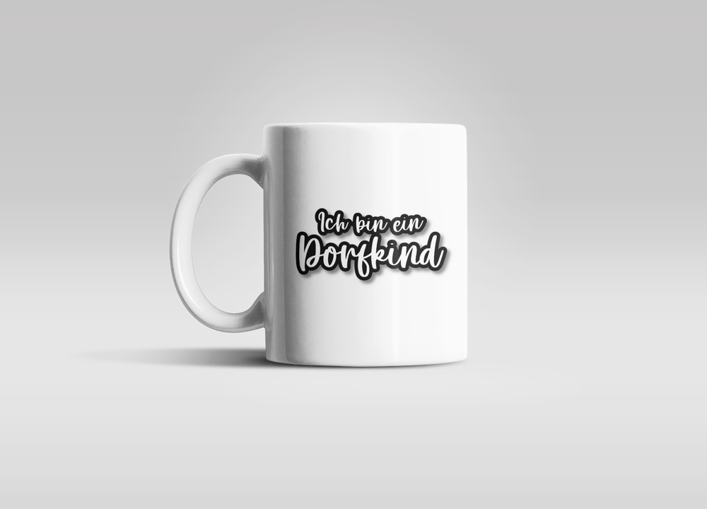 Bedruckte Porzellan Tasse – Ich bin ein Dorfkind