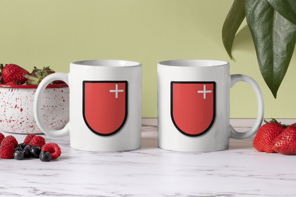 Bedruckte Porzellan Tasse – Kanton Schwyz