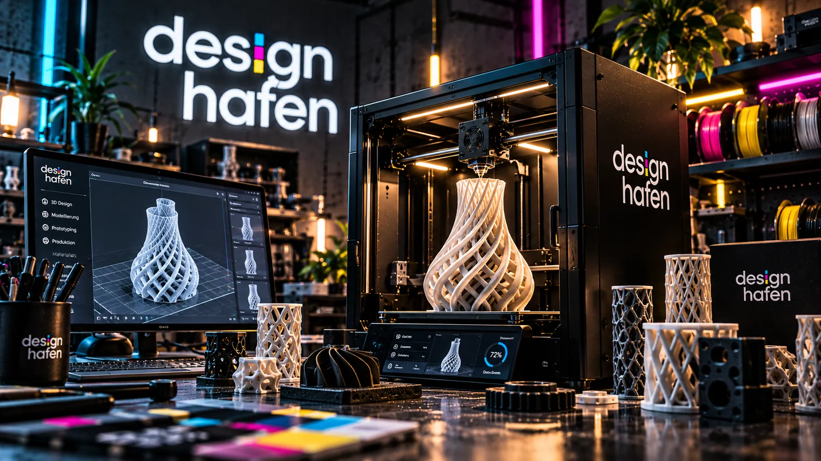 3D-Drucker mit gedruckter Vase