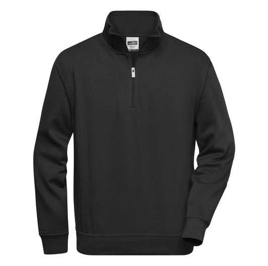 Personalisierbares Unisex Half Zip Sweatshirt - Schwarz