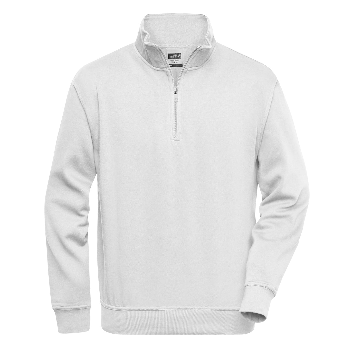 Personalisierbares Unisex Half Zip Sweatshirt - Weiss und Grau