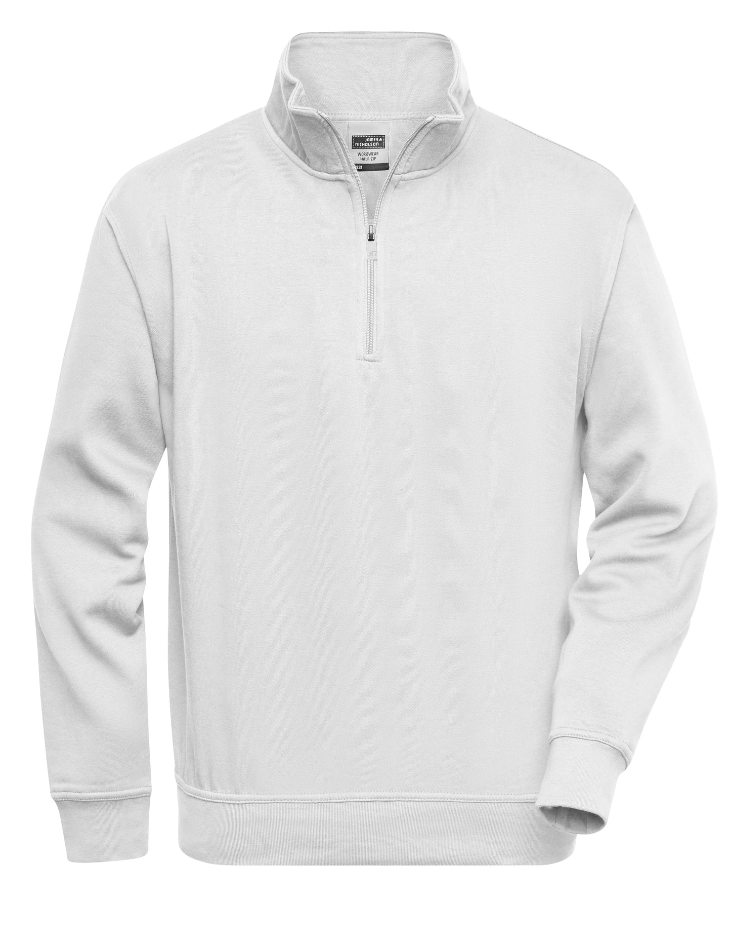 Personalisierbares Unisex Half Zip Sweatshirt - Weiss und Grau