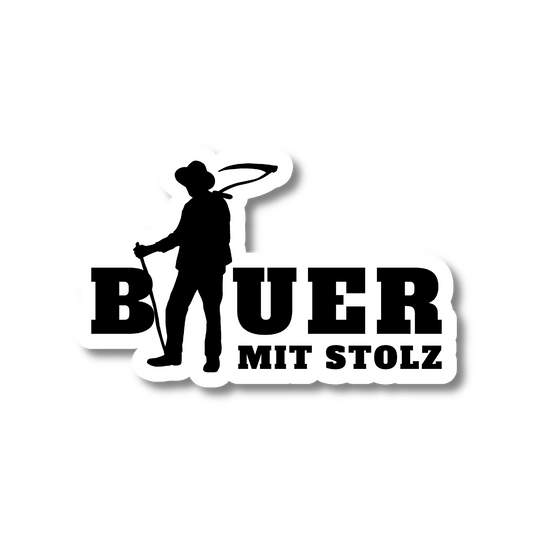 Premium Vinyl-Aufkleber - Bauer mit Stolz