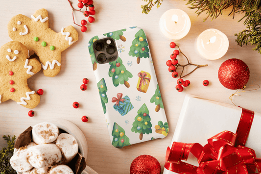 iPhone Handyhülle - Weihnachtsbaum und Geschenke Design - SmartPhone Cover