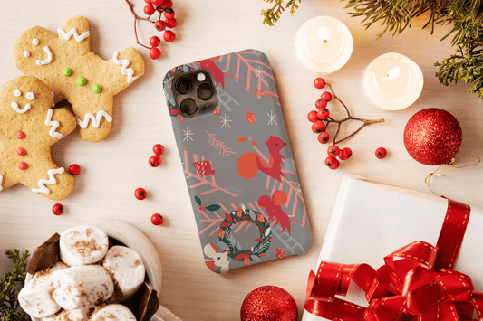 iPhone Handyhülle - Weihnachtliches Eichhörnchen Design - SmartPhone Cover