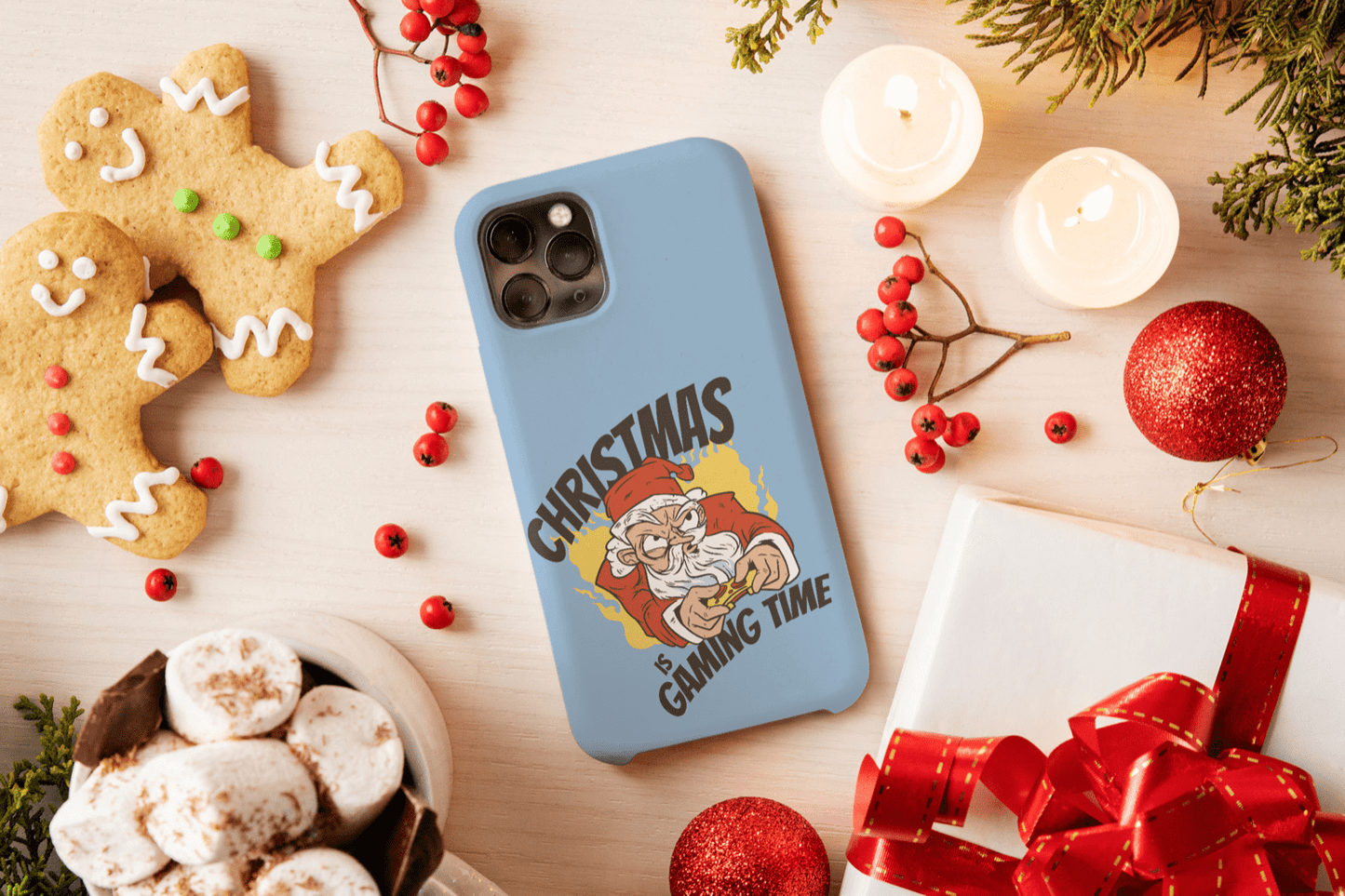iPhone Handyhülle - Weihnachtsmann Zockt - SmartPhone Cover