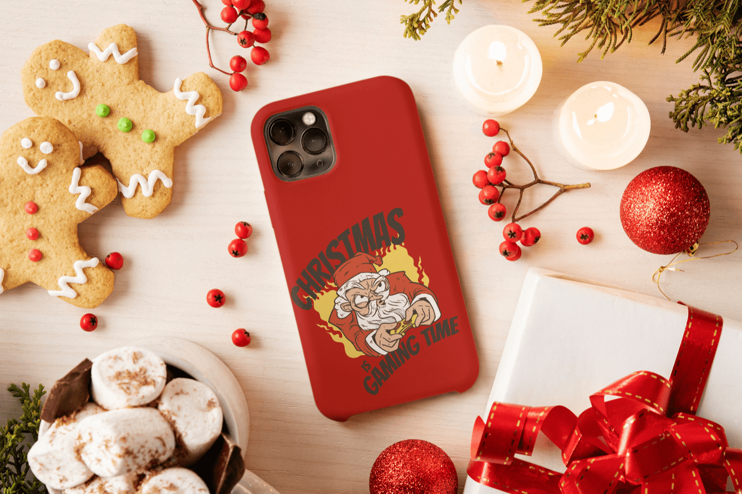 iPhone Handyhülle - Weihnachtsmann Zockt - SmartPhone Cover