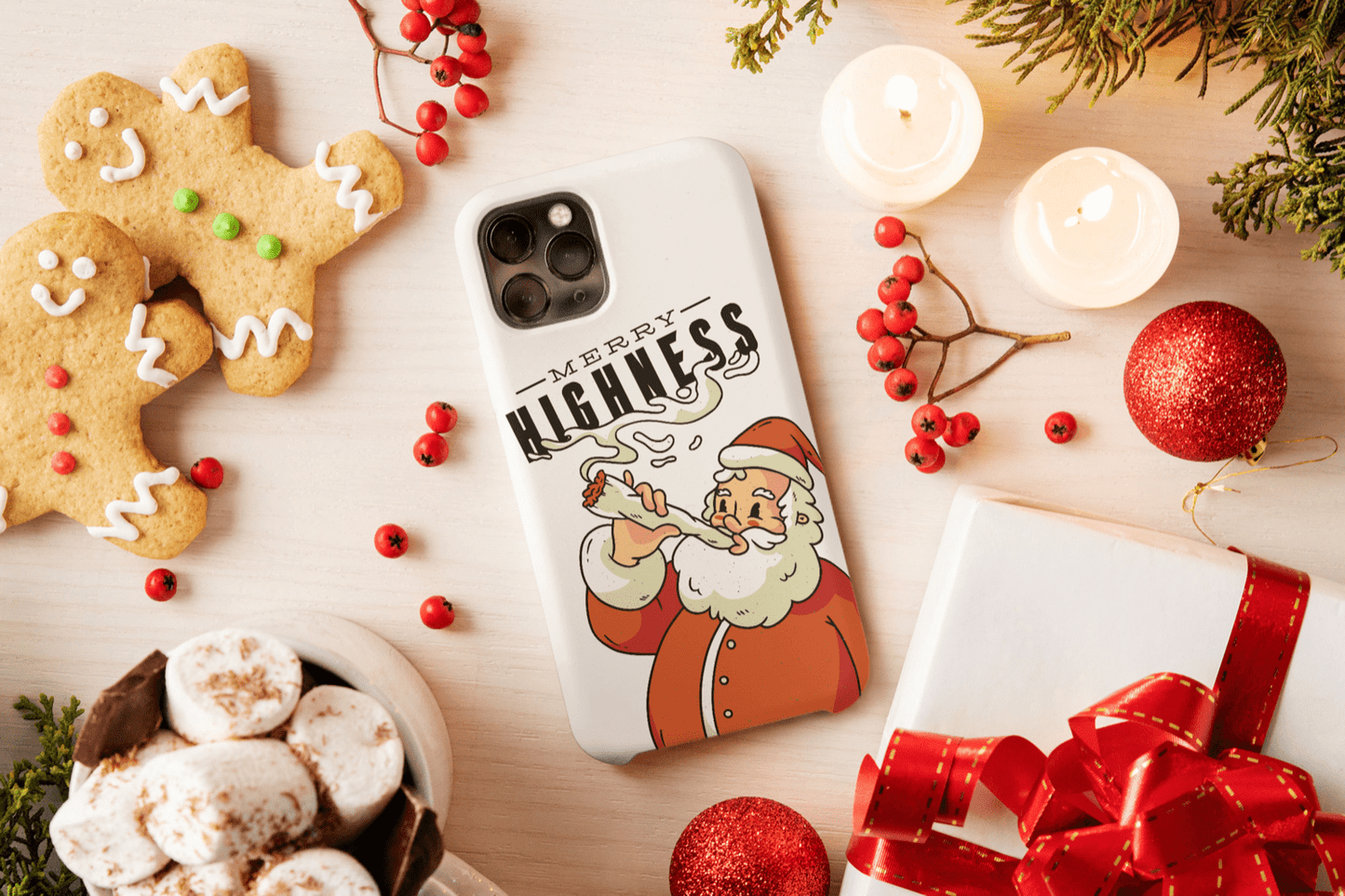 Galaxy Handyhülle - Merry Highness Santa mit Joint - SmartPhone Cover
