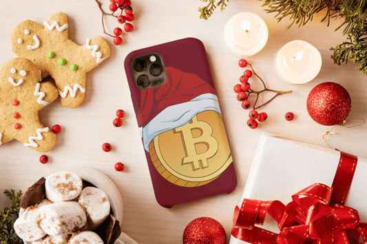 Galaxy Handyhülle - Bitcoin mit Weihnachtsmütze - SmartPhone Cover