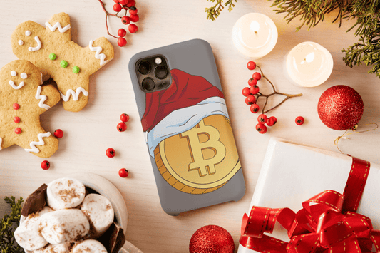 iPhone Handyhülle - Bitcoin mit Weihnachtsmütze - SmartPhone Cover