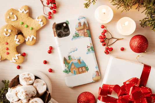 Galaxy Handyhülle - Winterhaus schneebedeckt Weihnachtszeit - SmartPhone Cover