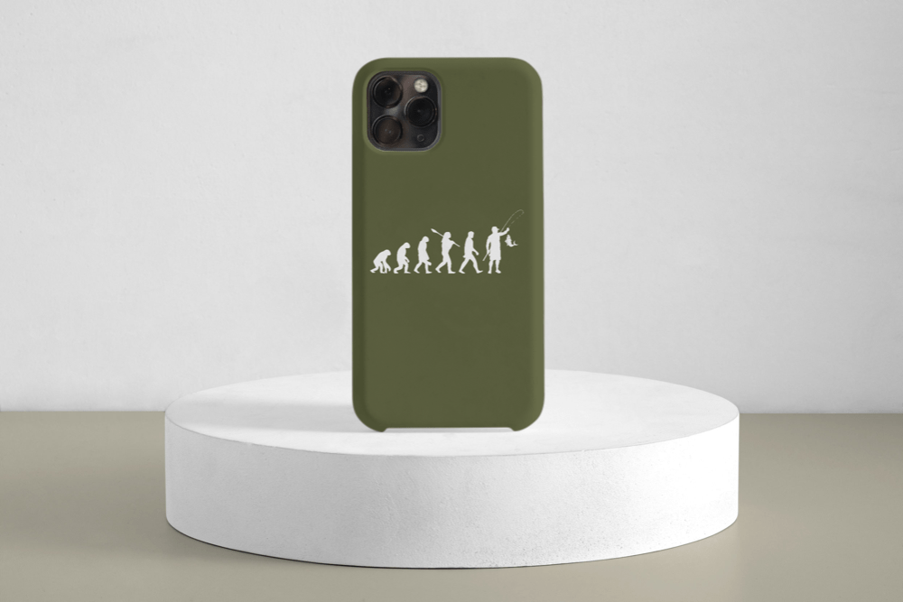 iPhone Handyhülle - Evolution - Vom Affen zum Angler - SmartPhone Cover