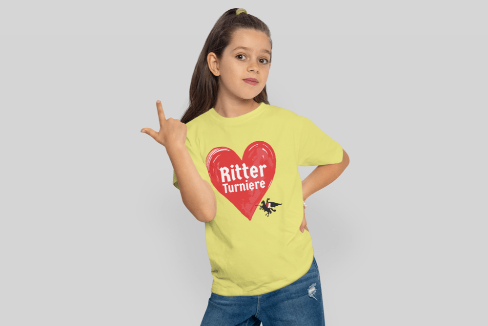 Kinder T-Shirt Baumwolle Unisex - Ich Liebe Ritter Turniere - Turnei.ch