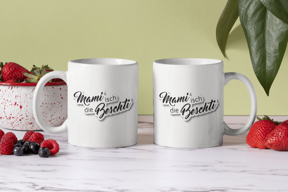 Bedruckte Porzellan Tasse – Mami isch die Beschti