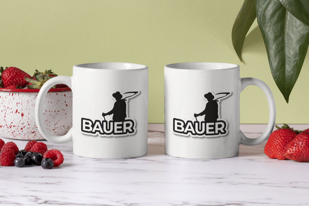 Bedruckte Porzellan Tasse – Bauer