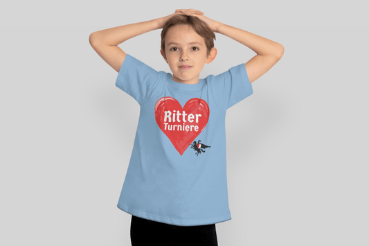 Kinder T-Shirt Baumwolle Unisex - Ich Liebe Ritter Turniere - Turnei.ch