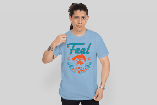 Herren T-Shirt Baumwolle - Feel the Fishing